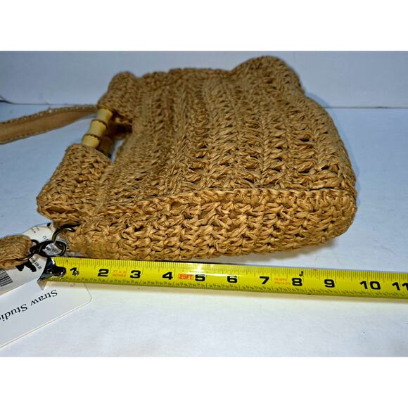 Rattan Bag for Women Straw Hand Woven With Bamboo Handles Handbag Beach - Picture 7 of 9